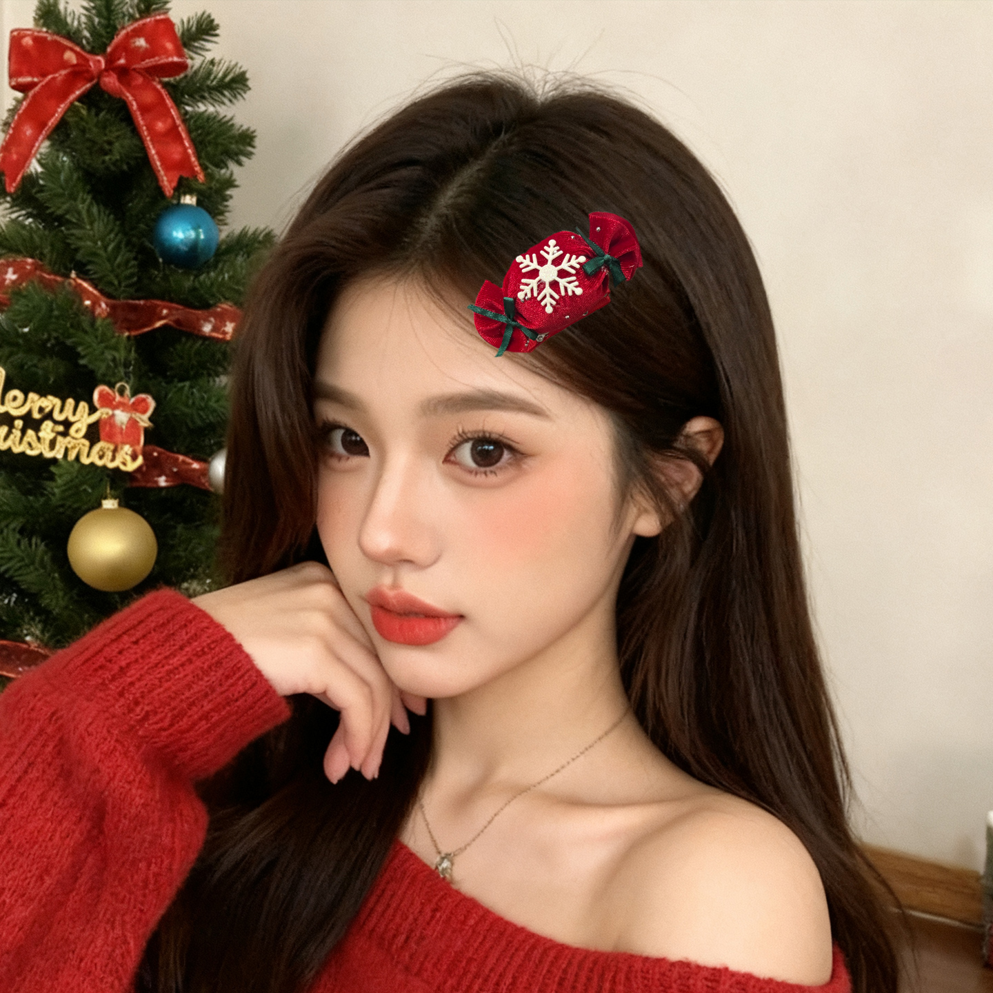 可爱圣诞节装扮头饰女糖果发卡