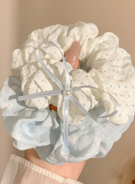 韩系蝴蝶结波点大肠发圈女2026新款甜美初中生头绳丸子头发圈发饰