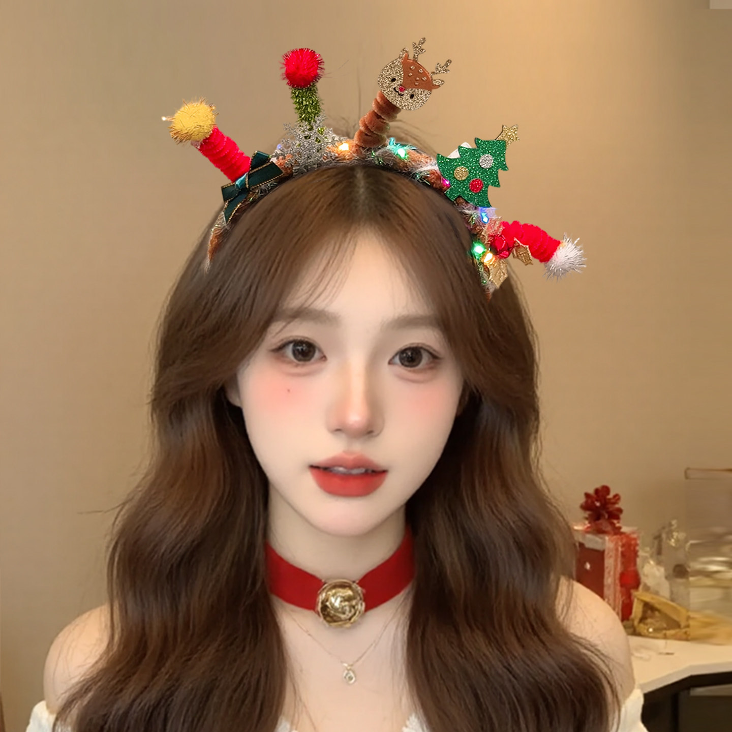 圣诞节主题发箍可爱姜饼人头饰