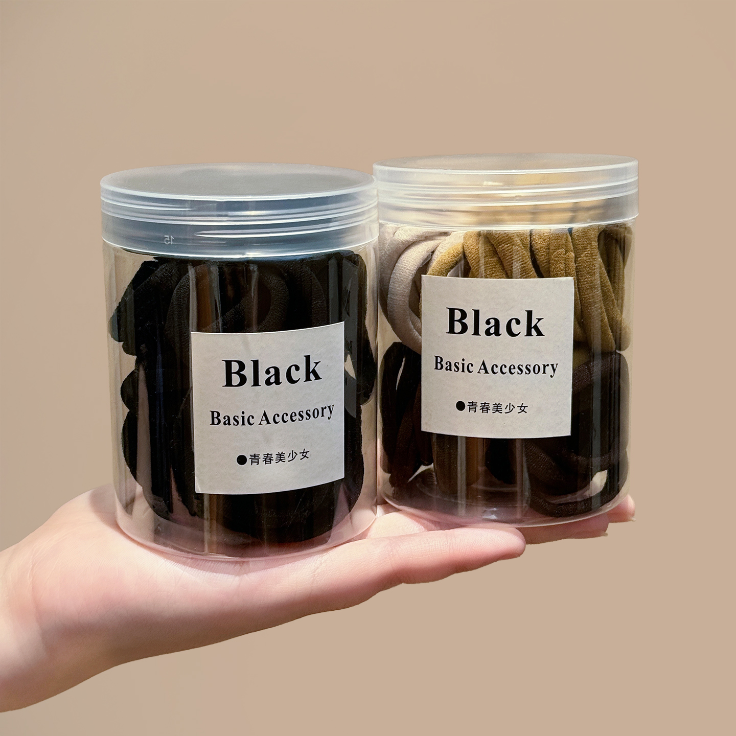 简约黑色发圈高弹力马尾头绳