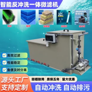 一体机庭院鱼池水循环过滤器水产微滤机转鼓锦鲤池养殖水处理设备