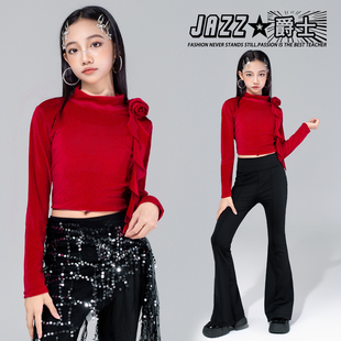 爵士舞女童演出服少儿jazz模特走秀潮装 女孩街舞练功服女团舞蹈服