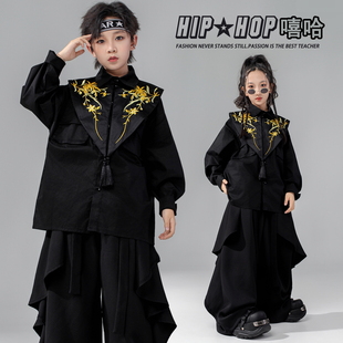 男童街舞潮服元 女童走秀表演 旦儿童演出服少儿嘻哈国潮中国风套装