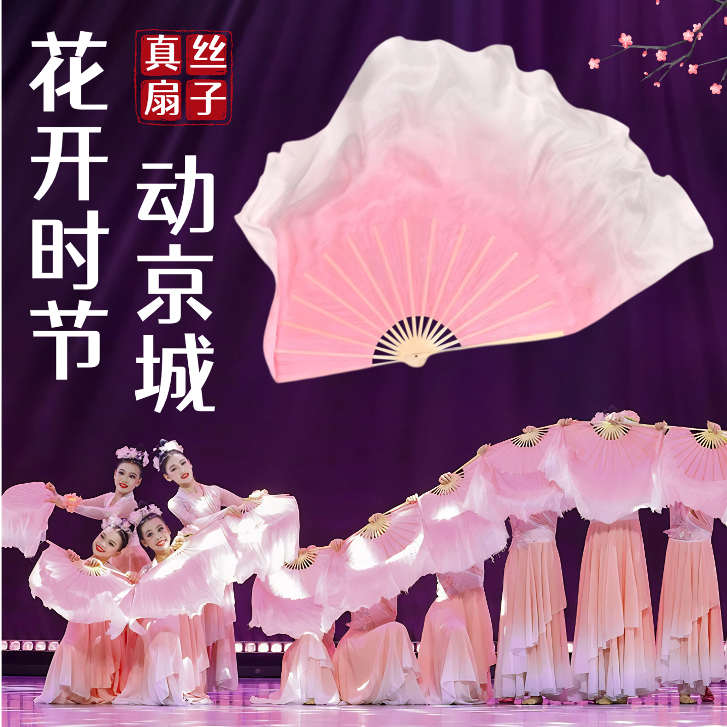 花开时节动京城儿童跳舞专用扇子
