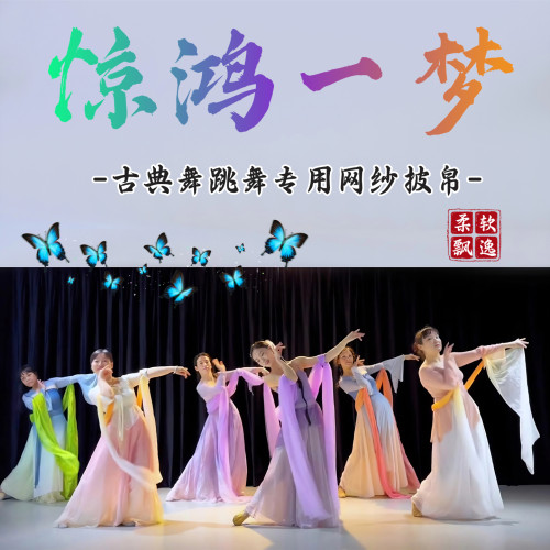 惊鸿一梦同款舞蹈网纱披肩道具