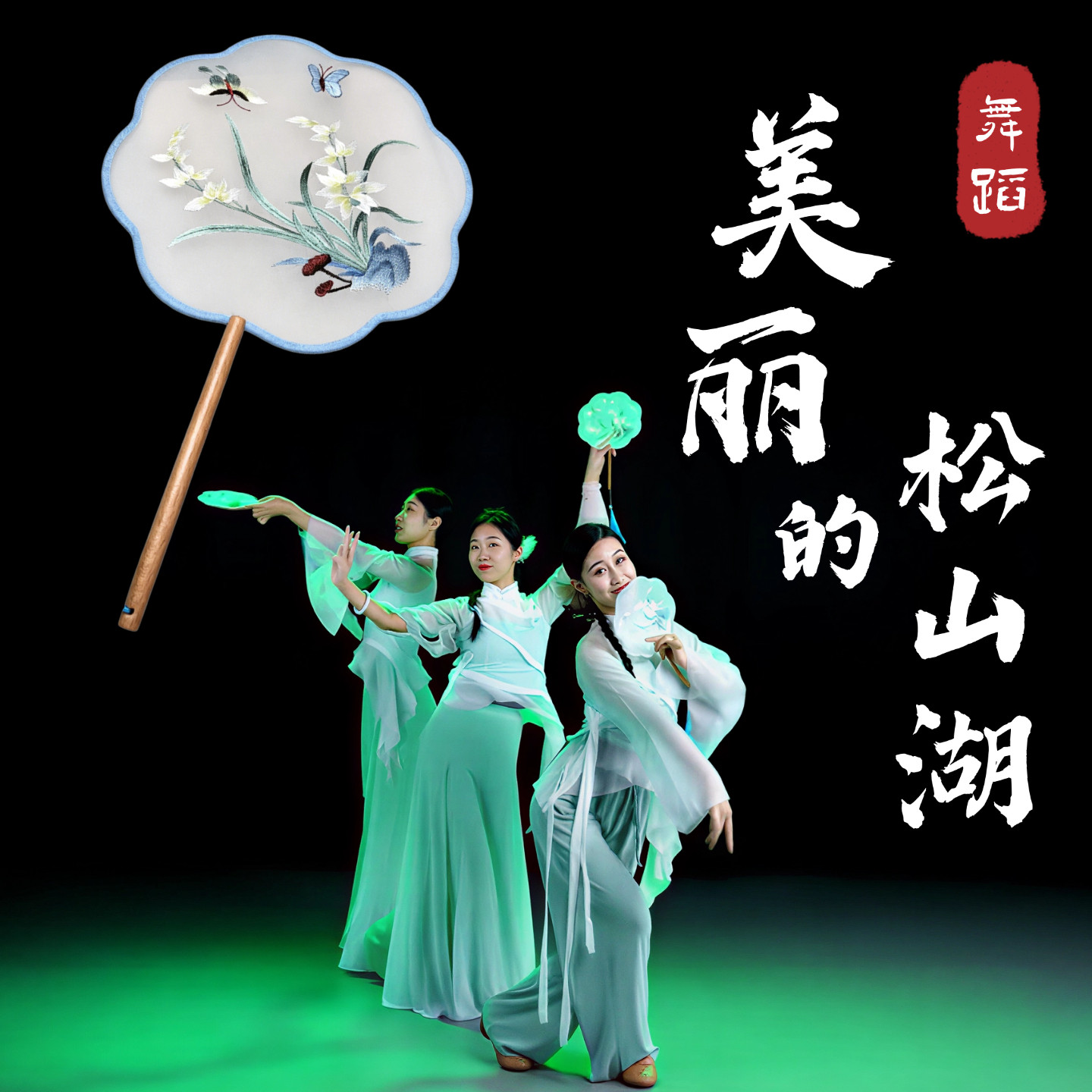 美丽的松山湖同款舞蹈扇子团扇图片
