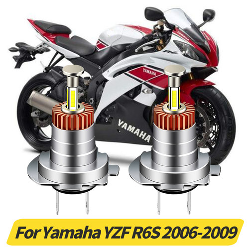 适用雅马哈 Yamaha YZF R6S 2006-2009款摩托车LED大灯H7白光直插