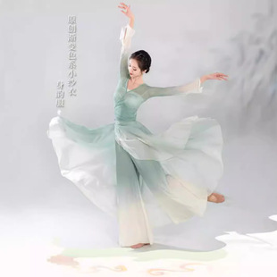 中国舞练功服古典舞蹈服古风显瘦纱衣古典舞演出服飘逸舞台演出