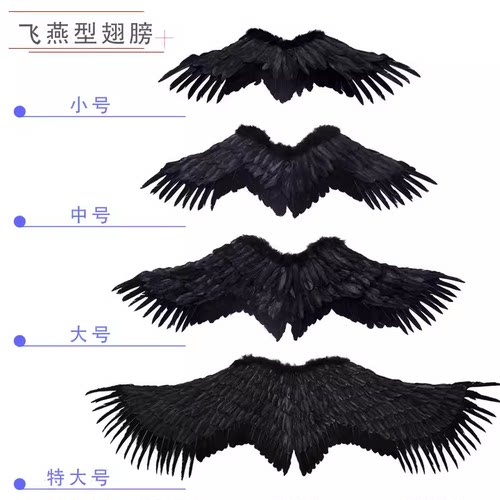 天使恶魔翅膀黑色白色彩