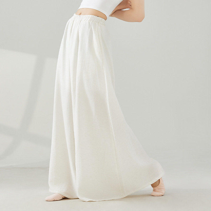 古典舞蹈服成人女夏季新款白色宽松飘逸阔腿裤带内衬现代舞练功裤