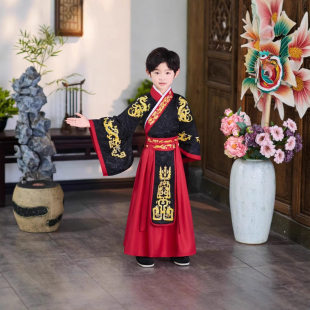 男童汉服皇帝服装中秋节古装秦始皇汉武帝新中式男孩帅气儿童演