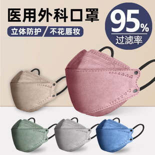 旗舰店莫兰迪色女高颜值2025新款 口罩3d立体医用外科医疗官方正品