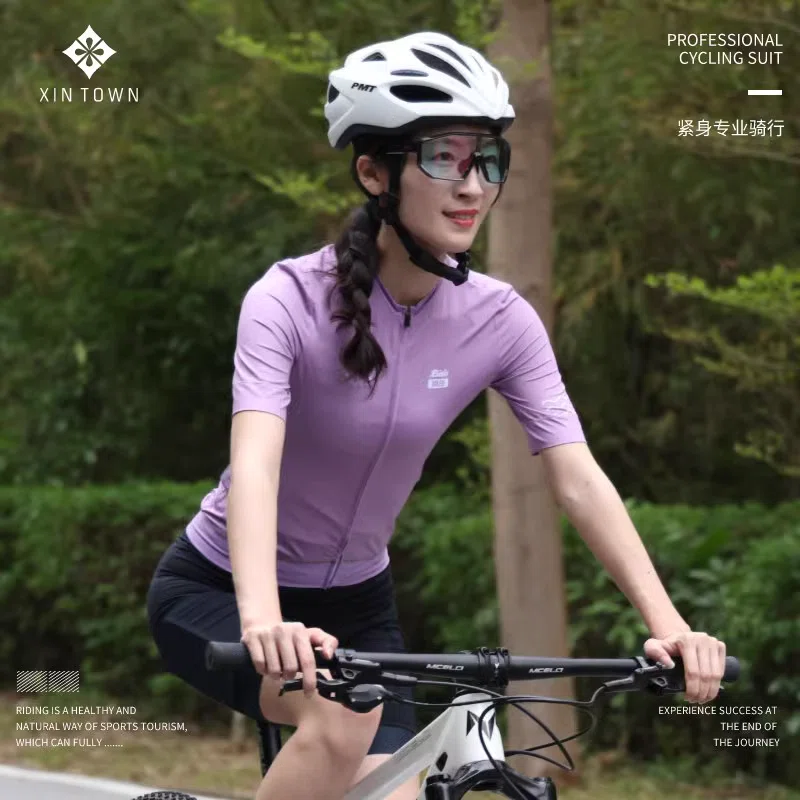 短袖情侣骑行服女款修身公路自行车上衣男夏季速干骑行短裤单车服