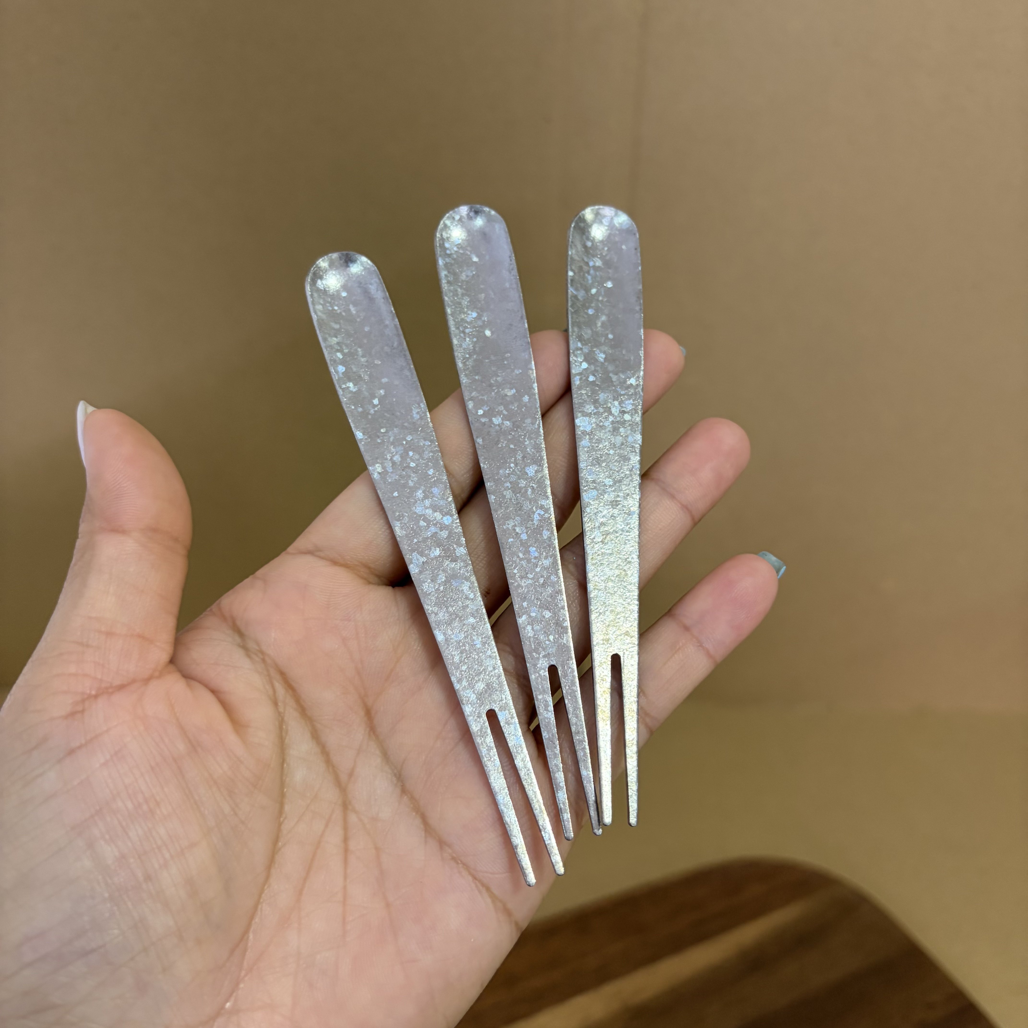 芯延厨房纯钛超轻水果叉高颜值甜品叉果肉叉露营便携双用甜品叉勺