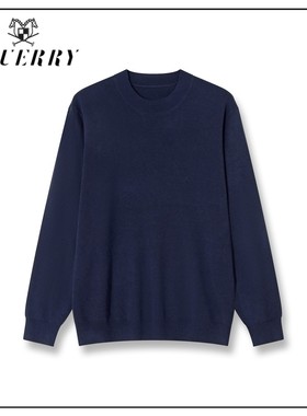 【元气珠珠】EQ男装长袖休闲通勤山羊绒混纺蚕丝圆领毛衣-M509