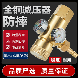 防摔氧气表减压器全铜减压阀压力表丙烷乙炔表煤气罐接头节能双表