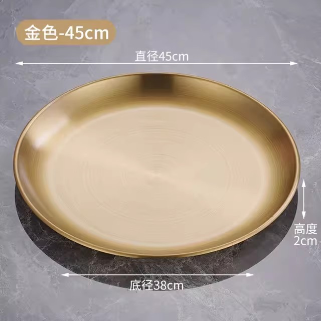 放香的托盘加大号45厘米接香灰底座金色不锈钢放香炉配件烧香掉灰图片