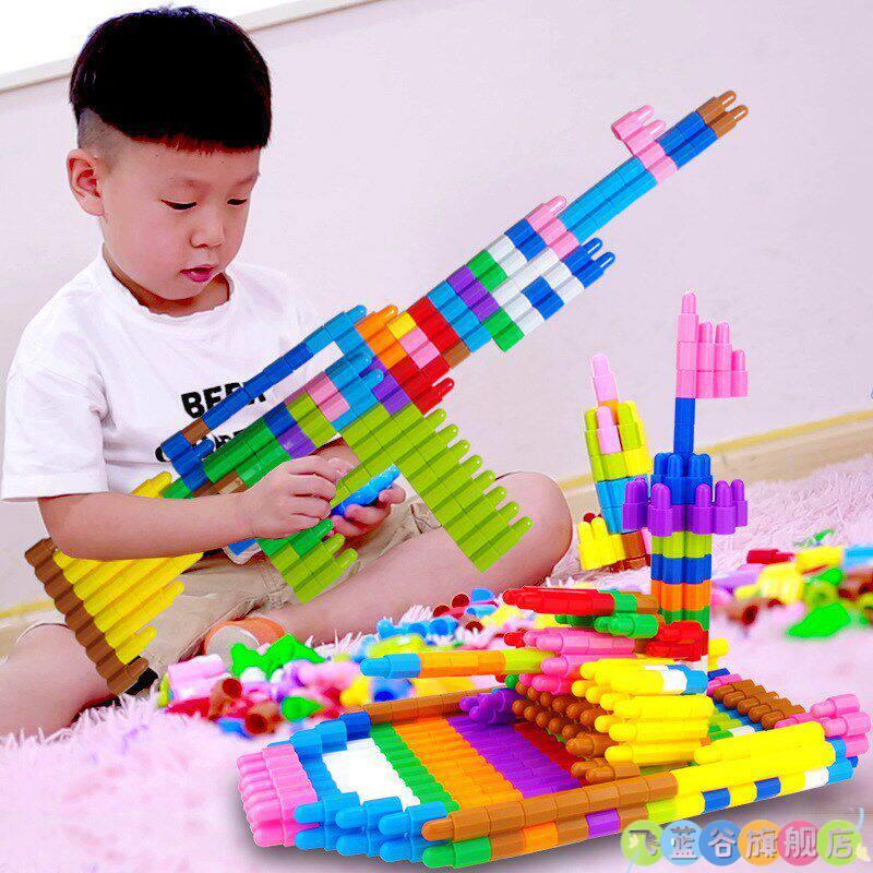 积木儿童拼装益智玩具火箭大号子弹头积木3-6岁幼儿园女男孩智力