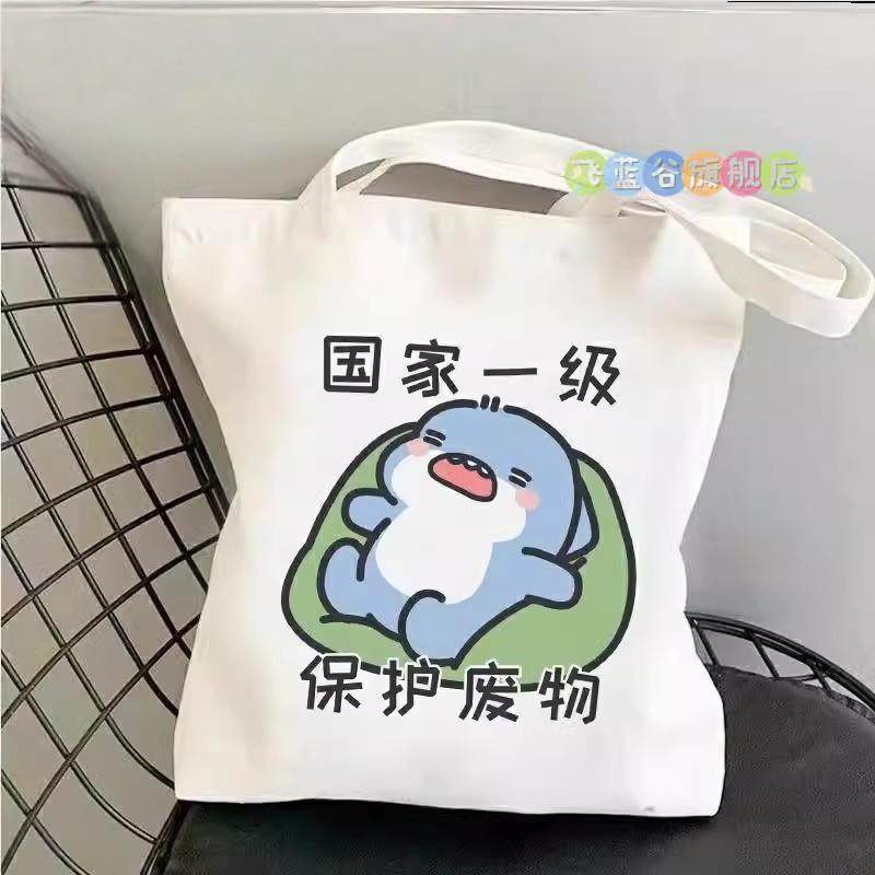 爆款学生帆布袋新款手提帆布包拎书袋补习布袋子单肩包上班动漫