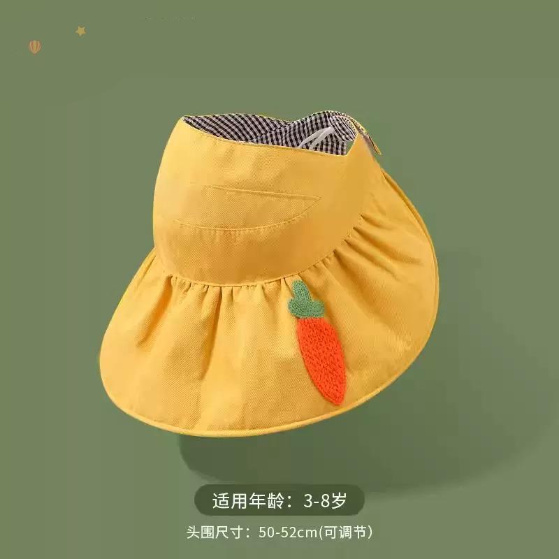 现货速发儿童防晒帽仿紫外线宝宝遮阳太阳帽男女童夏季渔夫沙滩帽