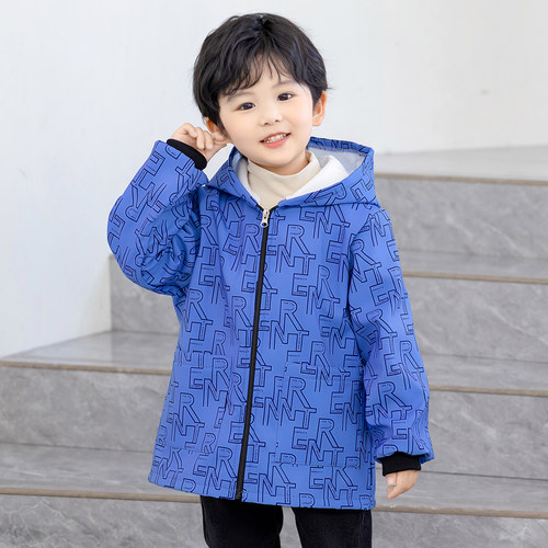 儿童防水罩衣长袖加绒秋冬男孩