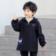 男童罩衣洋气冬长袖 防水儿童围裙加绒羽绒服画画罩衫 宝宝吃饭围兜
