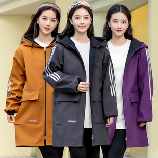 加绒罩衣成人女定制大褂防水劳保服耐穿大人围裙上班羽绒服工作服