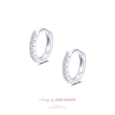 ClassybyCH 银饰 缪斯系列 满月星环耳环 轻奢生日礼物送女友