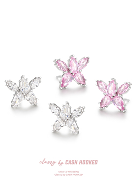 ClassybyCH 银饰 缪斯系列 初生蝴蝶拼钻耳钉 轻奢生日礼物送女友