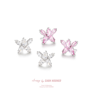 ClassybyCH 银饰 缪斯系列 初生蝴蝶拼钻耳钉 轻奢生日礼物送女友