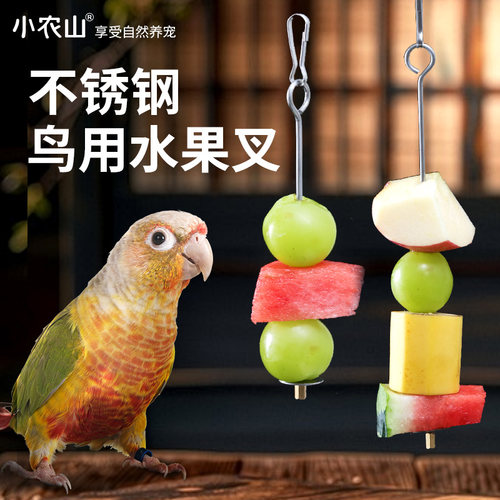 鹦鹉不锈钢水果叉蔬菜零食挂串