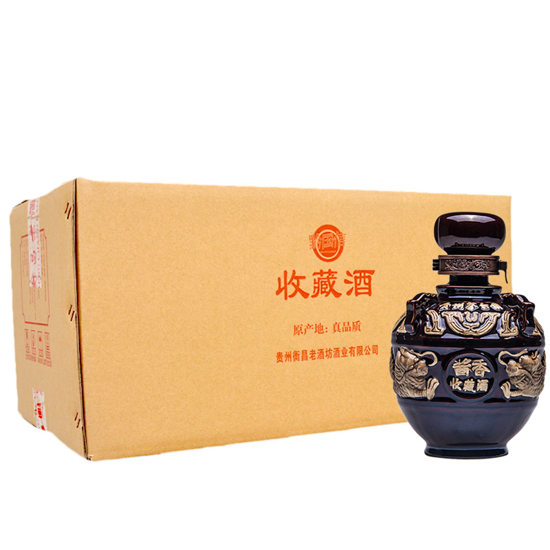 白酒整箱云仙洞龙坛收藏酒53度粮食坛装500ml*6高度酱香型白酒