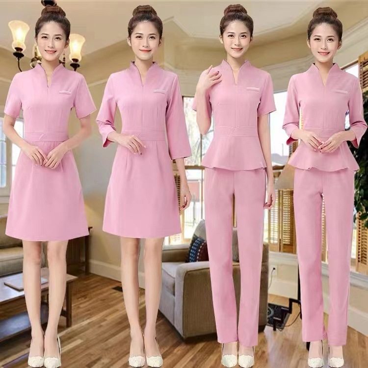 2022春夏美容师工作服女美容院养生馆新款高端足浴技师气质连衣裙,女装/女士精品,其它制服/套装,淘宝优惠券,粉丝福利购,淘宝优惠卷