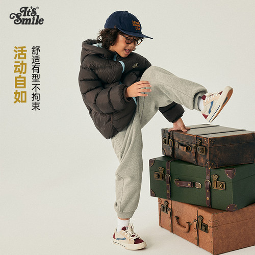 ltssmile儿童加绒弯刀卫裤