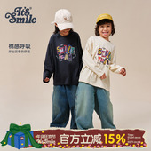 smile 长袖 「经典 Its 美式 复古」美漫拼贴风格 T恤男童百搭新秋款