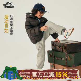 ltssmile童装儿童加绒裤子男童保暖弯刀卫裤小男孩加厚运动长裤潮