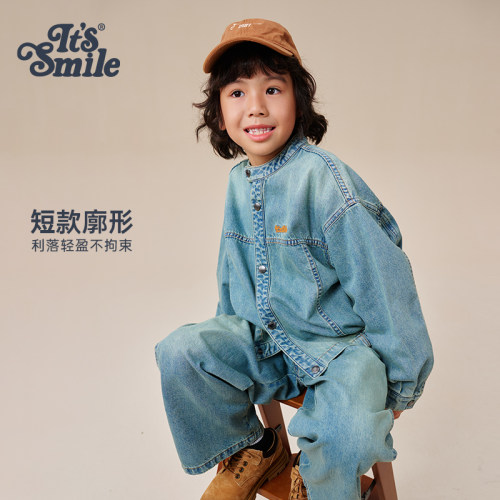 Itssmile儿童云雾水洗牛仔外套