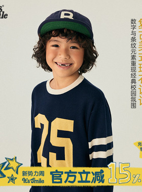 Its smile童装儿童针织毛衣女童高端品牌套头衫男童羊绒运动冬装