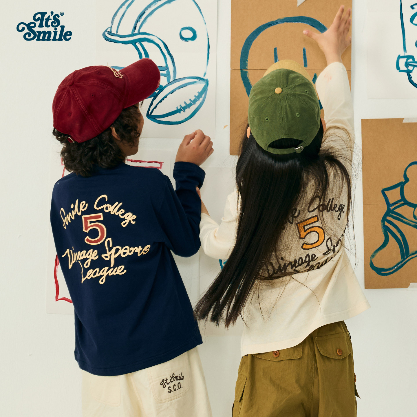 Itssmile童装儿童长袖t恤春夏新款男童短袖复古夏装女童亚麻上衣