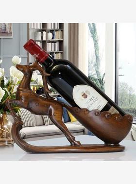 红酒架摆件酒柜装饰品现代客厅电视柜摆设梅花鹿酒托乔迁新居礼品