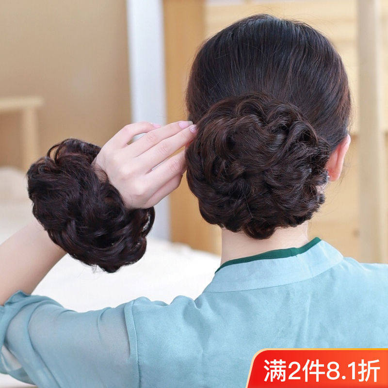 爆款假发半丸子头花苞头