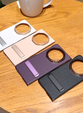 适用于荣耀MagicV5新款折叠屏高端奢华时尚素皮支架款手机壳magicv5高级感防摔保护套商务简约男女款后外壳