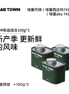 SLAB TOWN手冲咖啡豆埃塞系列组合装  浅烘黑咖啡豆粉新产季100g