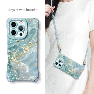 适用苹果16手机壳iphone15promax保护套14新款 13外壳14pro后17硅胶plus女xsmax全包por带挂绳Air斜跨可背