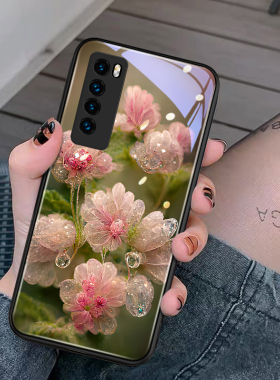 适用华为nova7手机壳防摔note高级感nova7Pro原创全包nowa七保护套por女玻璃新款静谧水晶花