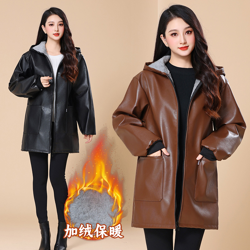 PU皮防水防油男女加绒工作服