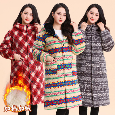 2025新款法兰绒棉衣冬季三层加厚保暖外套加绒加棉罩衣女生袄子