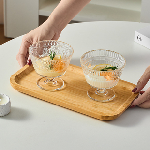 沙拉碗ins风高颜值甜品高脚杯水果冰淇淋酸奶杯甜品碗网红雪糕杯