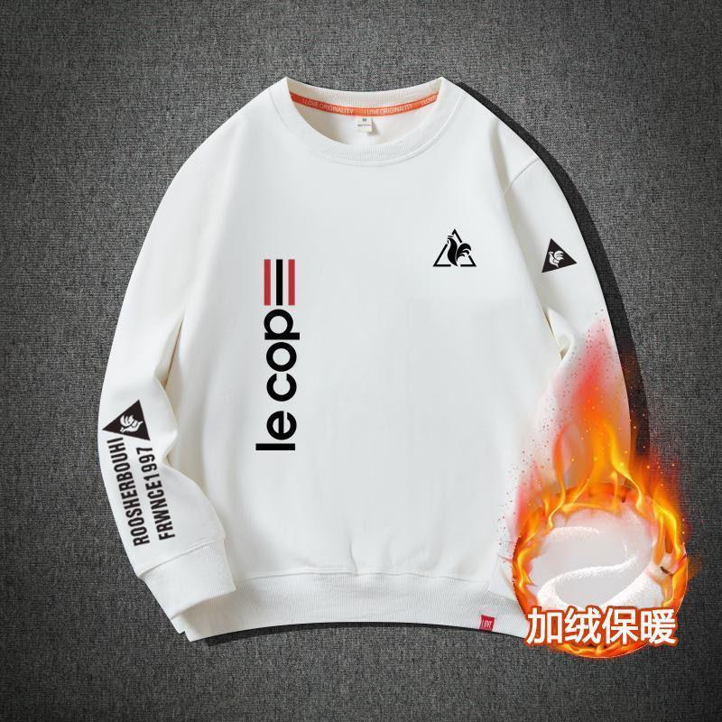 法国公鸡男款卫衣加绒加厚男女同款情侣圆领宽松休闲运动长袖上衣