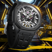 手表全自动机械表大表盘镂空正品 德国布加迪名牌新款 男士 运动十大